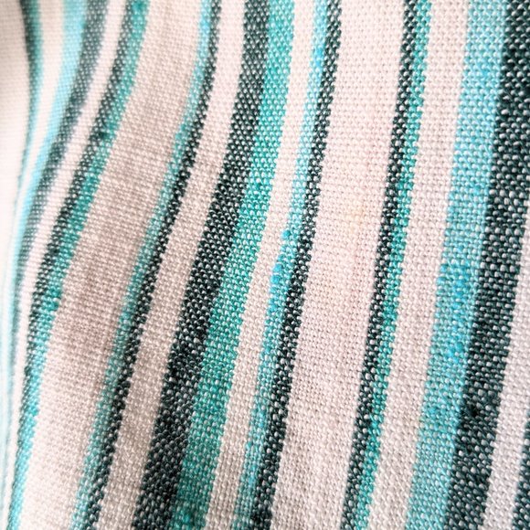 Vintage Turquoise/Green and White Striped Dress - Picture 4 of 6